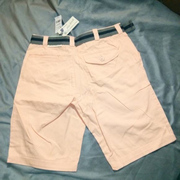 Mens Peach Belted Casual Shorts - Picture 6 of 7